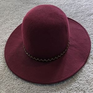 NWT August Hat Company Wool Hat, Burgundy